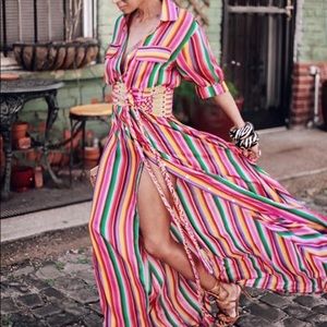 Multi color Maxi relaxed T-shirt vacation lounge dress 👗